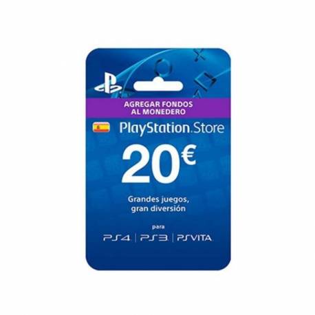 TARJETA PREPAGO MONEDERO SONY PLAYSTATION LIVE 20 €