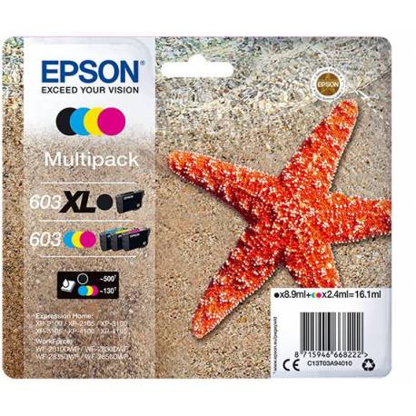 MULTIPACK CARTUCHO TINTA EPSON 603XL C13T03A94010