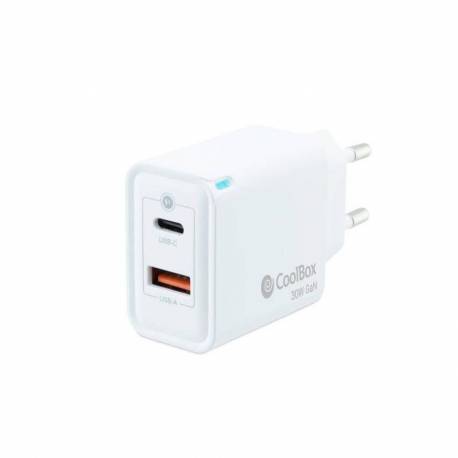 CARGADOR USB PARED COOLBOX 30W USB-A/C